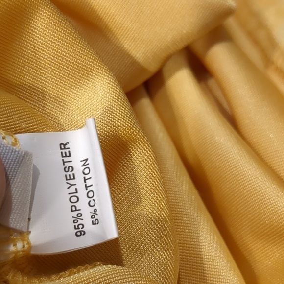 Golden Yellow Velvet One Shoulder Twist Front Fringe Hem Mini Dress size Large - Picture 8 of 9